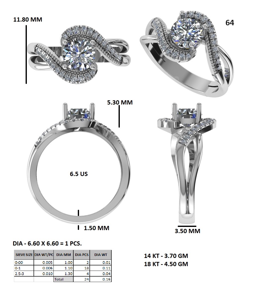 Modern Halo Diamond Ring - Image 14
