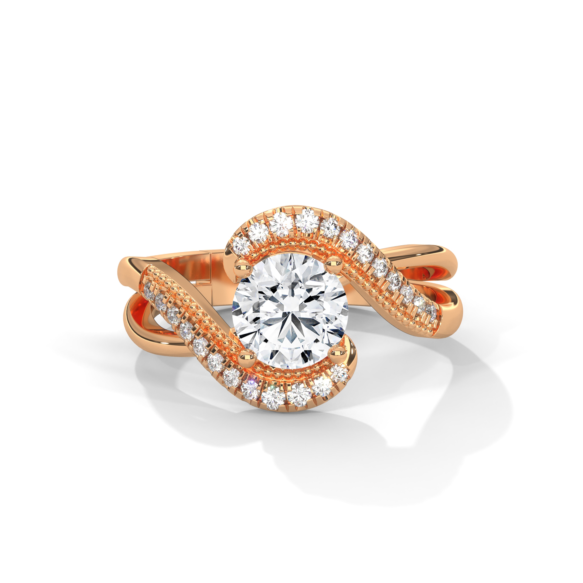 Modern Halo Diamond Ring