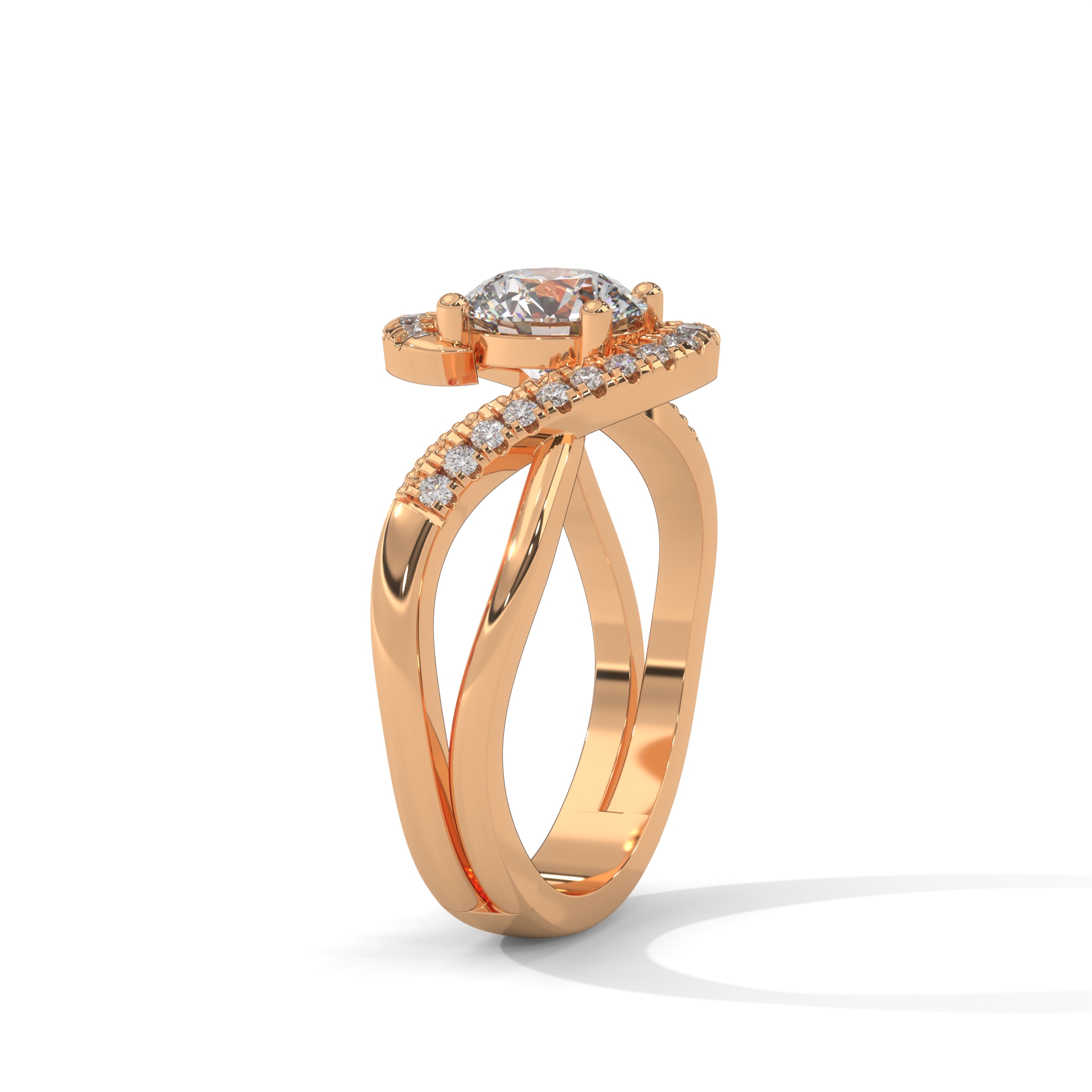 Modern Halo Diamond Ring - Image 7