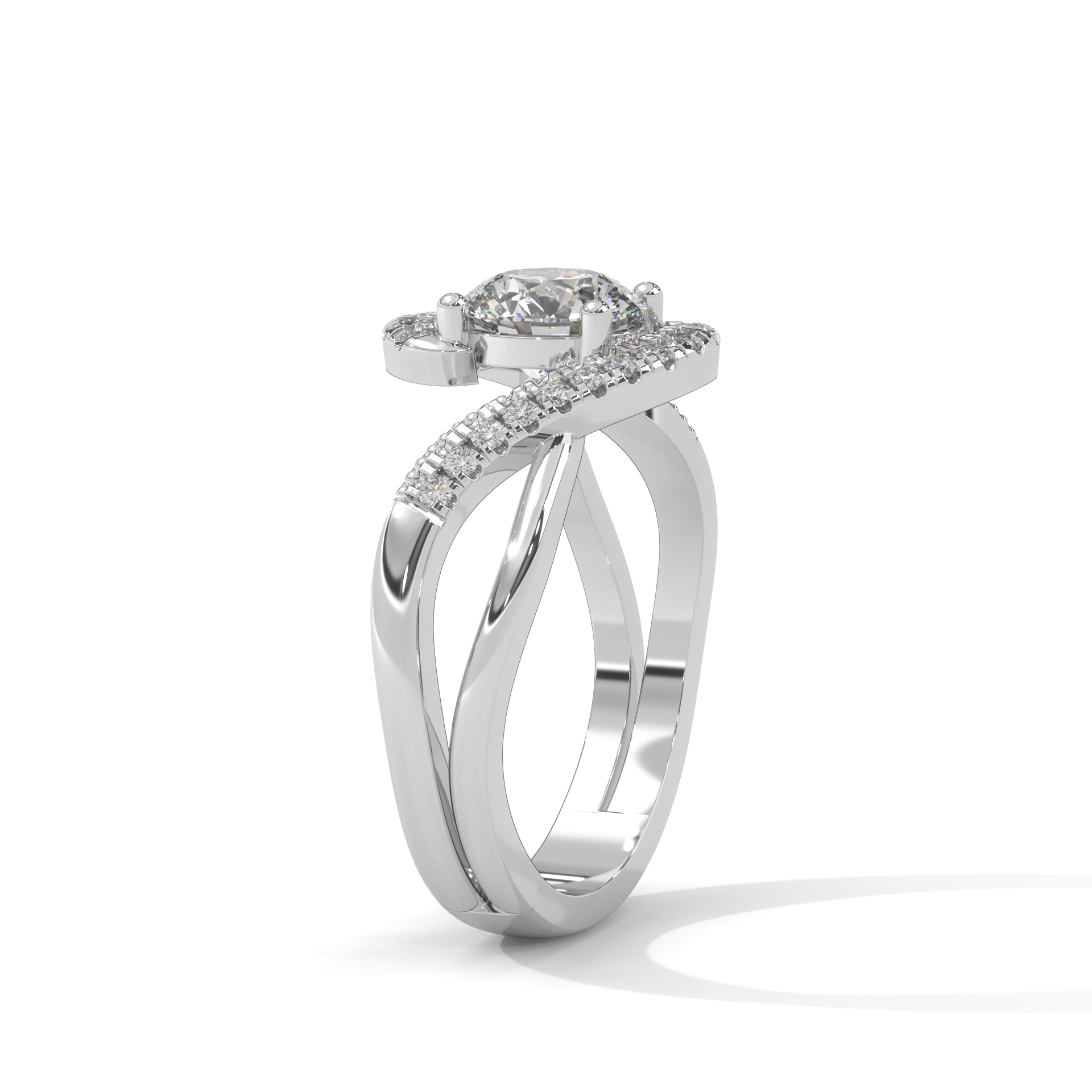 Modern Halo Diamond Ring - Image 6