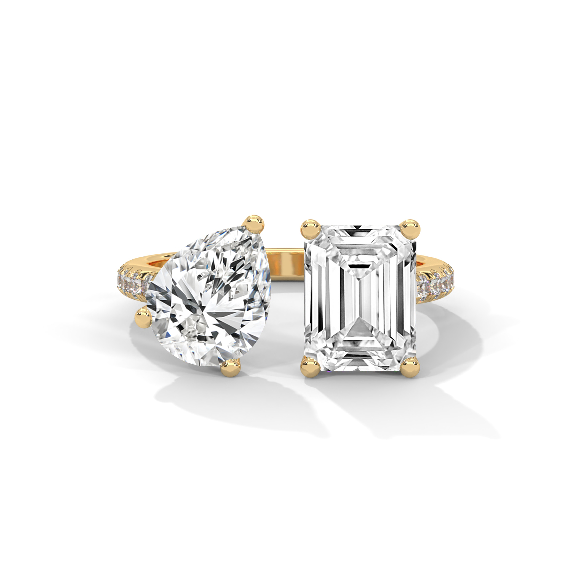 Dual Shape Solitaire Diamond Ring - Image 2