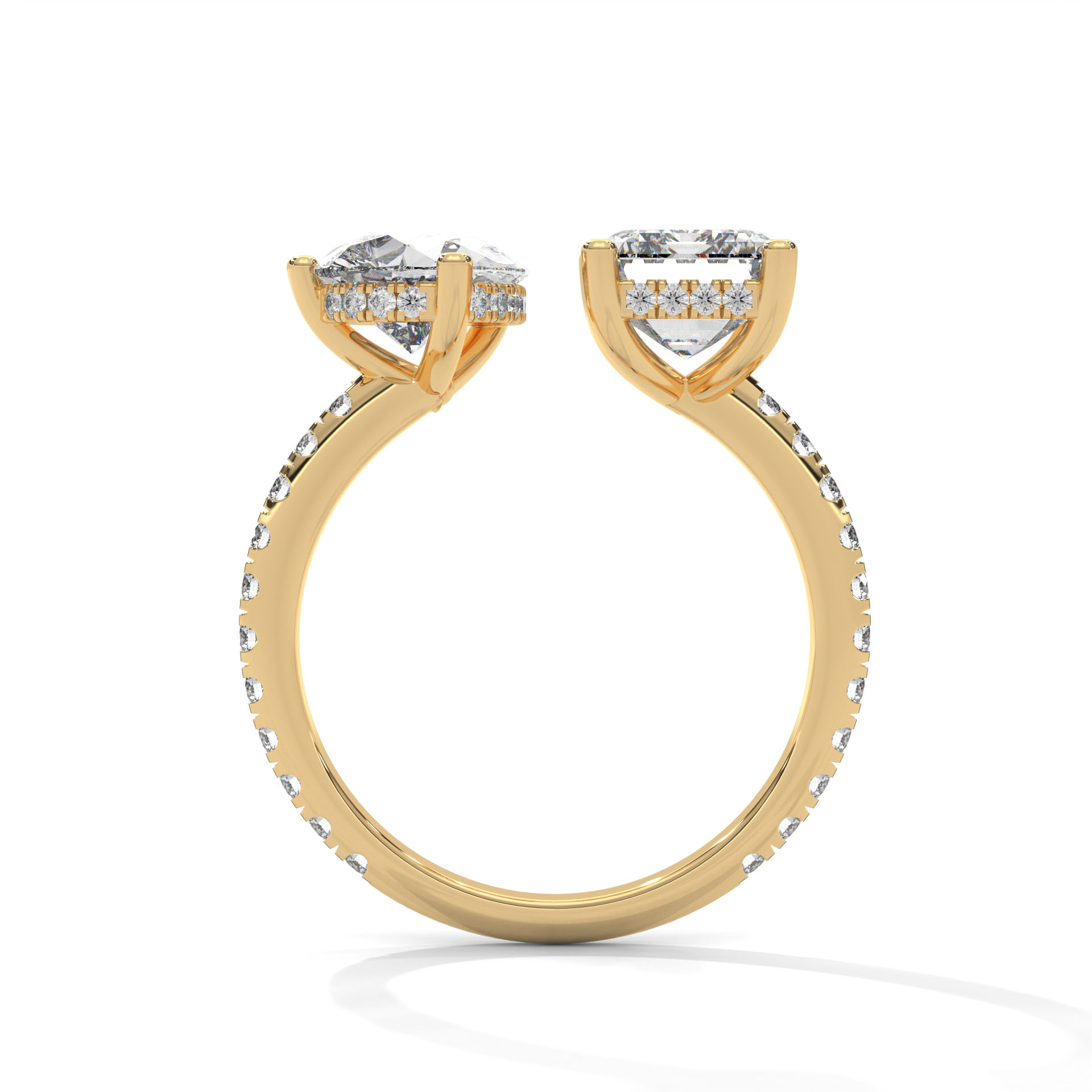 Dual Shape Solitaire Diamond Ring - Image 6