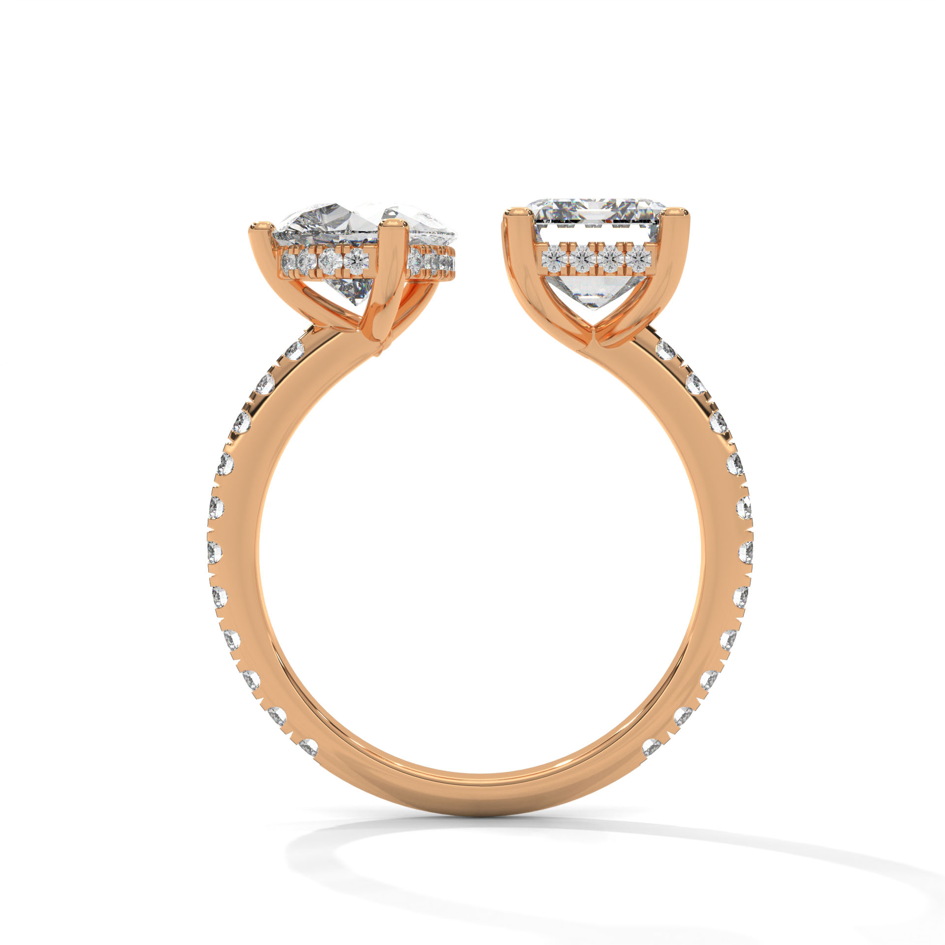 Dual Shape Solitaire Diamond Ring - Image 7