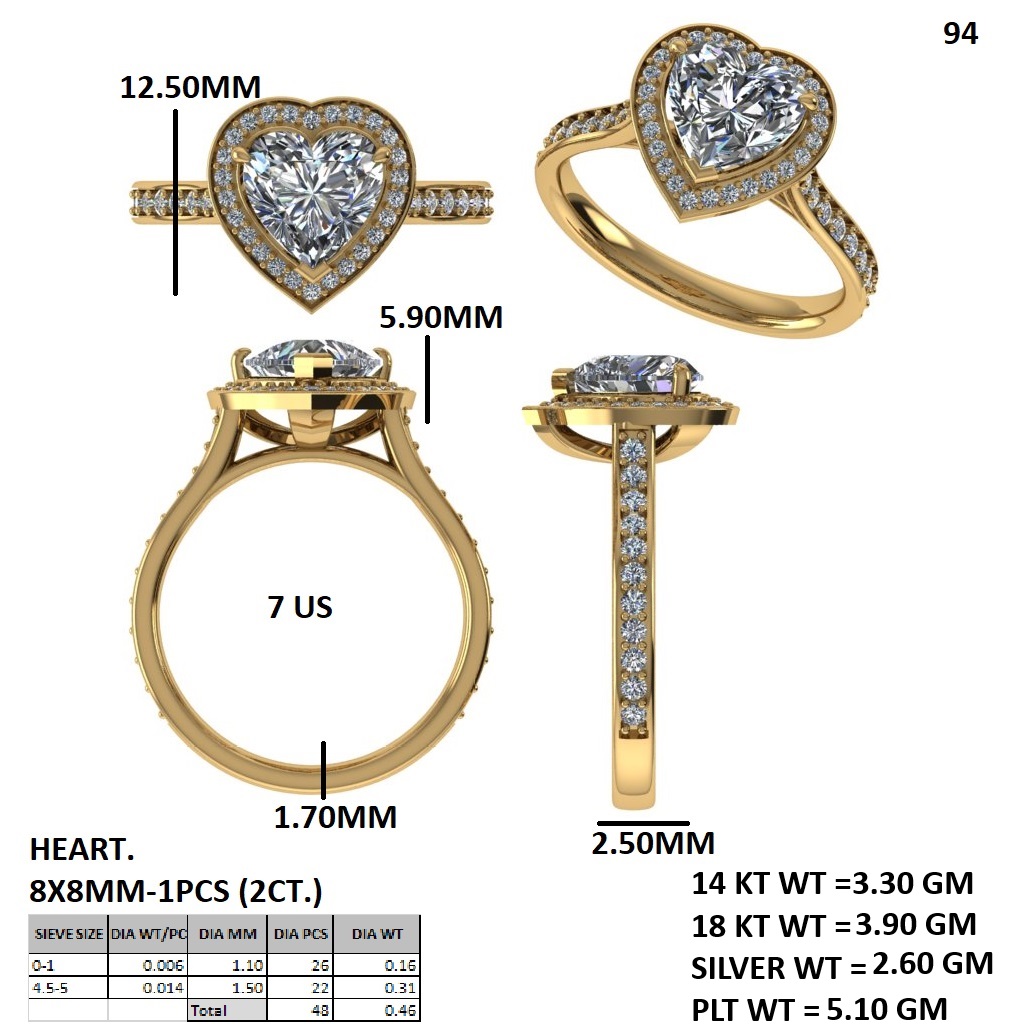 Heart Halo Diamond Ring (RC-0825-050) - Image 14