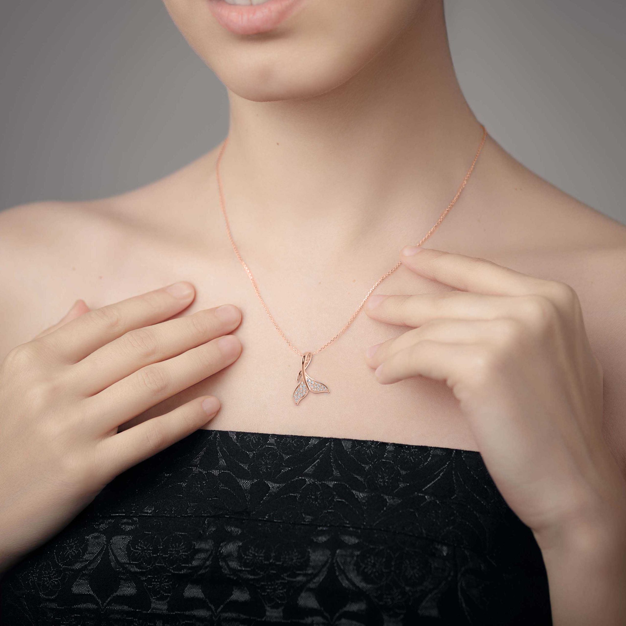 Diamond Leaf Pendant Necklace (DOC - P 1276) - Image 5