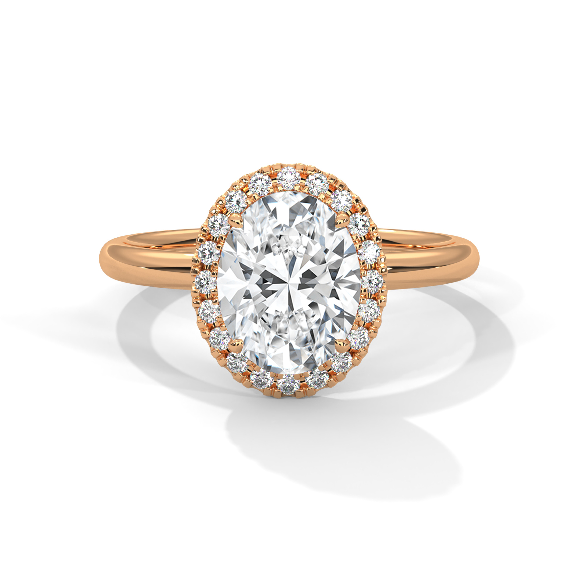 Oval Halo Diamond Ring (RC-0825-045) - Image 2
