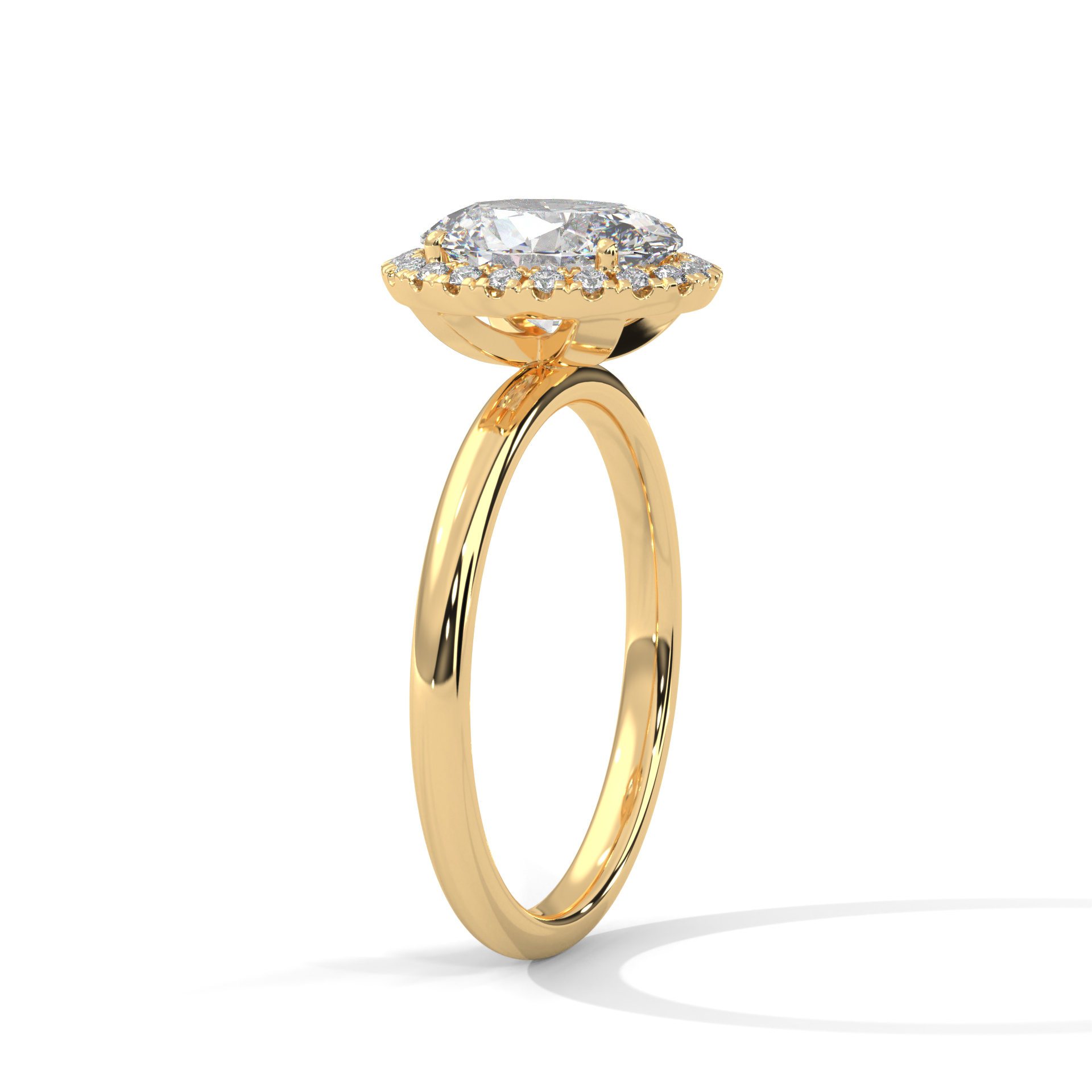 Oval Halo Diamond Ring (RC-0825-045) - Image 6