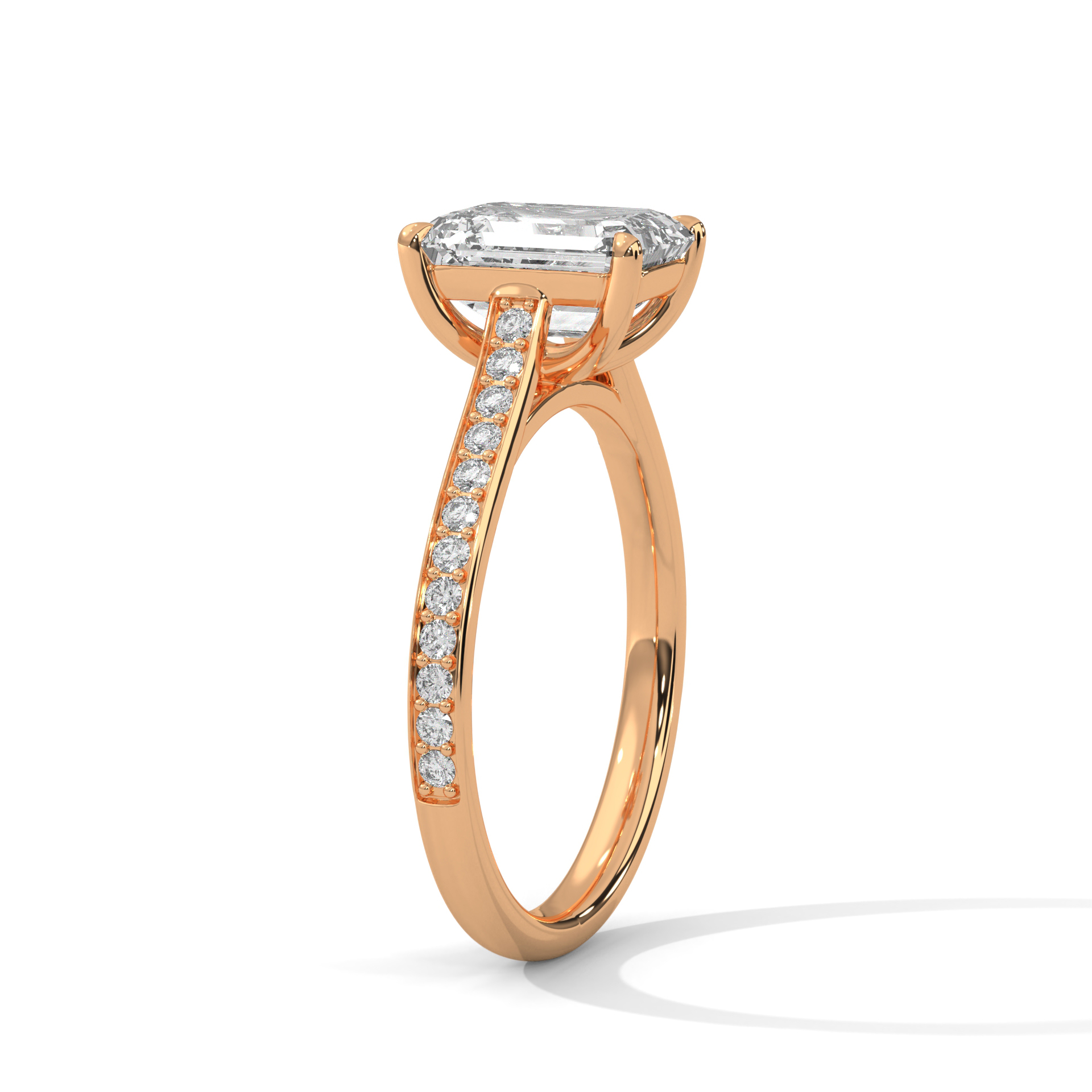 Emerald Cut Diamond Halo Ring – RC-0825-047 - Image 3