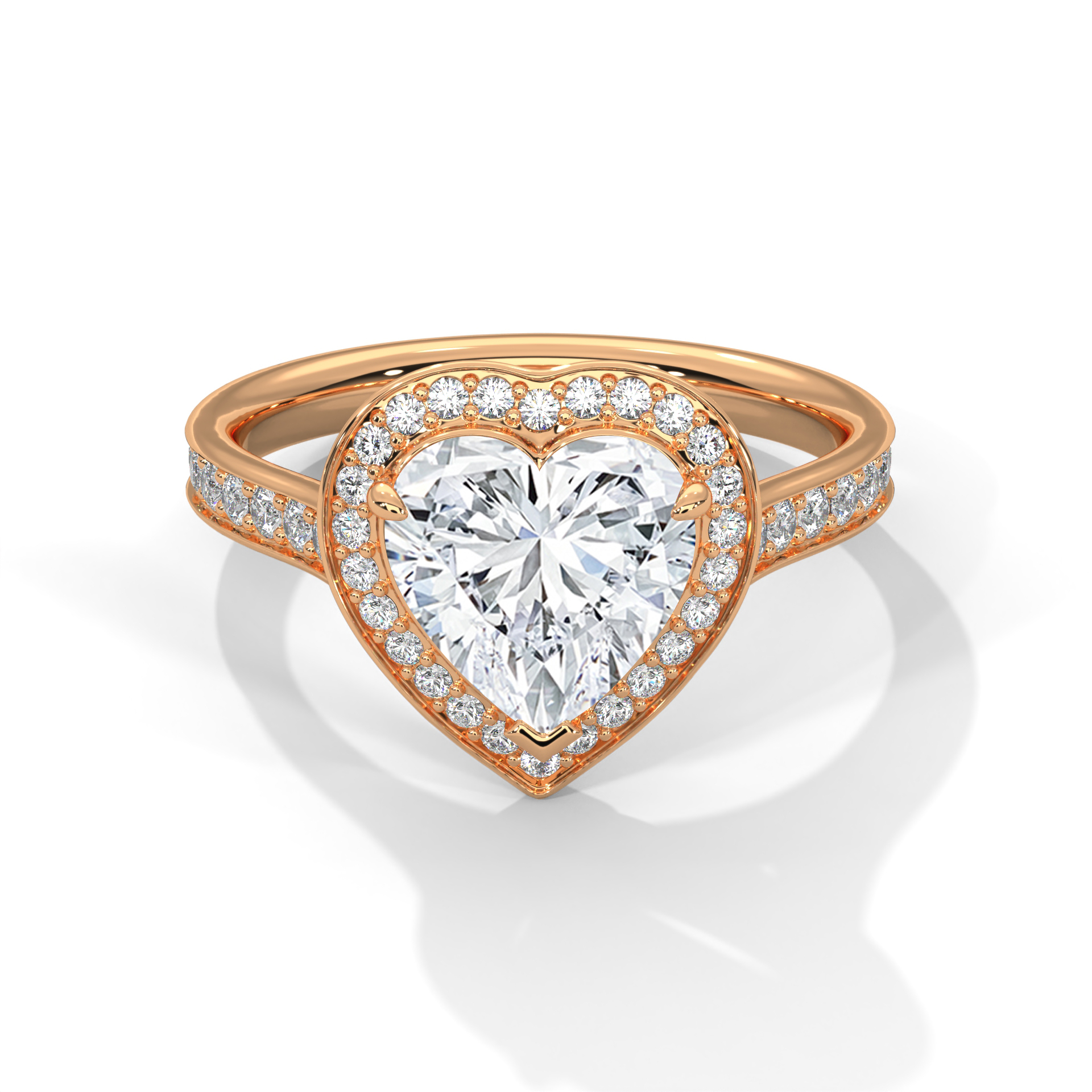 Heart Halo Diamond Ring (RC-0825-050) - Image 2