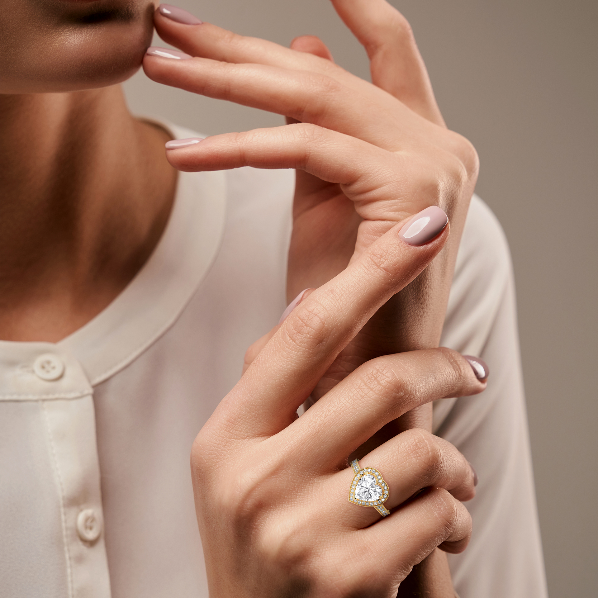 Heart Halo Diamond Ring (RC-0825-050) - Image 11